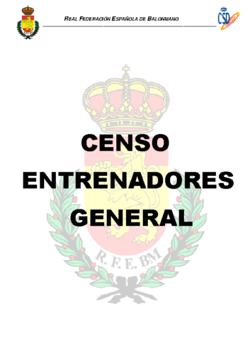 Censo Provisional Entrenadores General
