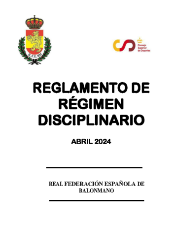 RGTO REGIMEN DISCIPLINARIO 04/2024