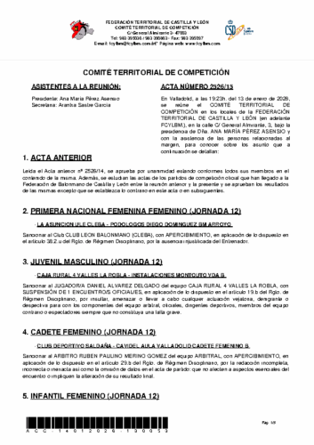 ACTA 15 ORD – 13/01