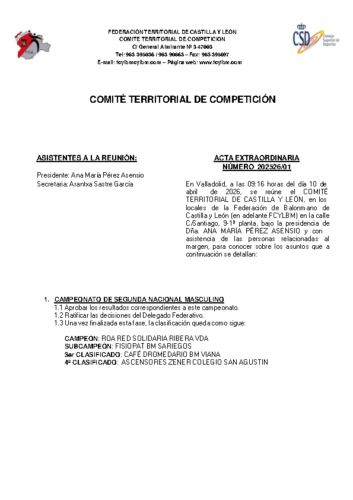 ACTA 01 EXTRA – 10/04