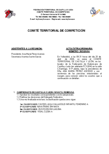 ACTA 04 EXTRA – 20/04